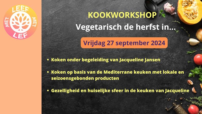 Kookworkshop: vegetarisch de herfst in 27/09/2024